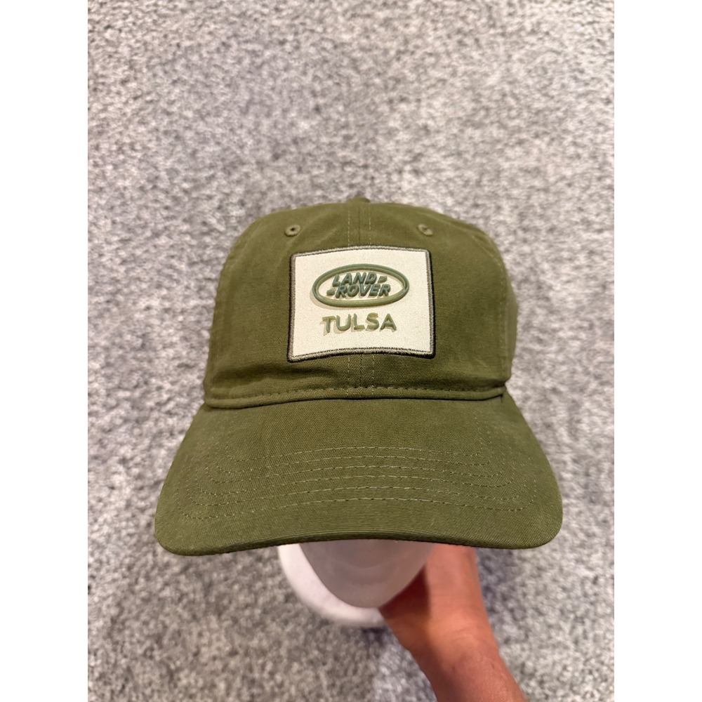 Land Rover Hat Mens OS Olive Green Tulsa Dealership Patch Adjustable Cotton Cap